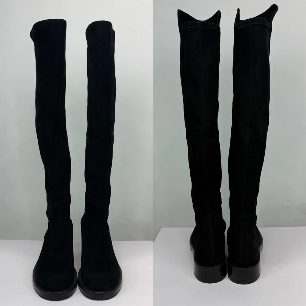 New Stuart Weitzman 5050 Bold Over The Knee Boot Black Sz 6.5